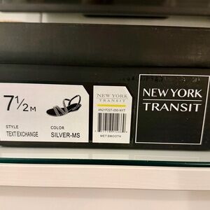 New York Transit Silver Text Exchange Sandals